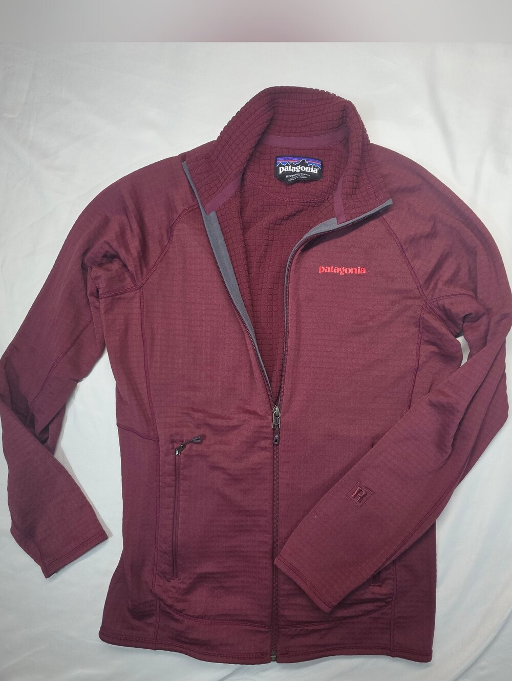 Patagonia R1 Polartec Power Grid Full Zip Jacket Women’s M Burgundy